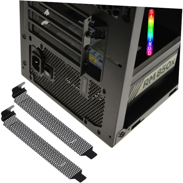 2 sæt Støvbeskyttelsesetui Metalnet Computerkabinet Ventilation Blindplade Let at installere Sort 20 stk.*2