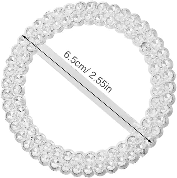 100 STK Rhinestone Båndspenne Klips Runde Skjerfspenne Glidere