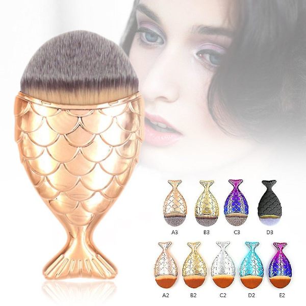 Sjöjungfru Foundation Makeup Brush Puder Rouge Kosmetisk