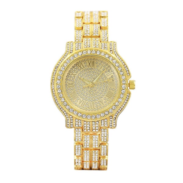 Alloy Steel Belte Watch Dameklokke Mote Diamond Watch Full Diamond Watch Dameklokke Gold