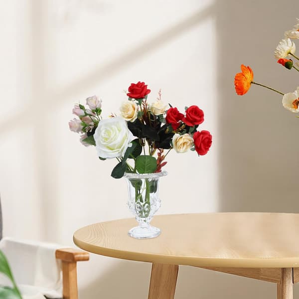 Elegant glasurna vas med hög basdesign Liten och mångsidig dekorativ glasvas