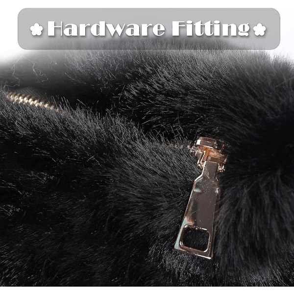 Fuzzy Underarm Bag Fuskepels skulderveske Furry Top-håndtak Bag Fluffy Handbag For Women