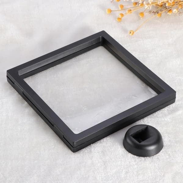 Flytende ramme Shadow Box Display Case Smykker Display Show Case rund base for smykker