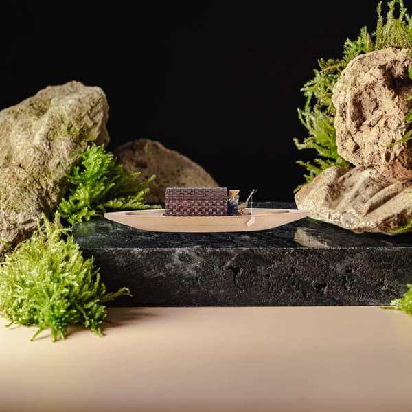Trä Mini Fiskebåt Modell Set, Nautisk Havslandskapsprydnad