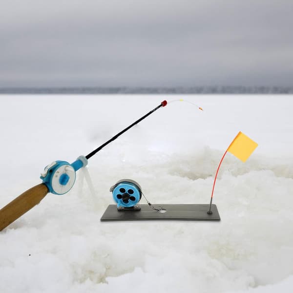 2 st bärbara teleskopiska isfiskespön med automatisk flöte, blå kompakta vinterfiskespön