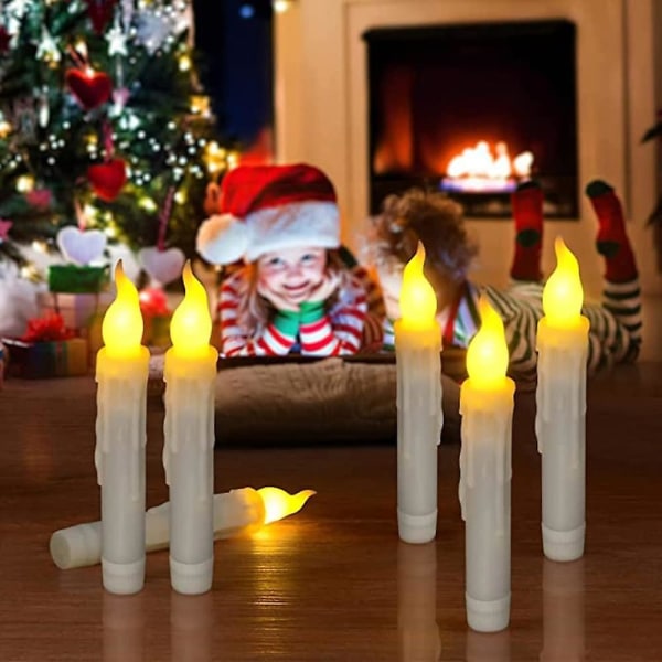 12 stk julesvævende stearinlys Fjernbetjening Flammefri