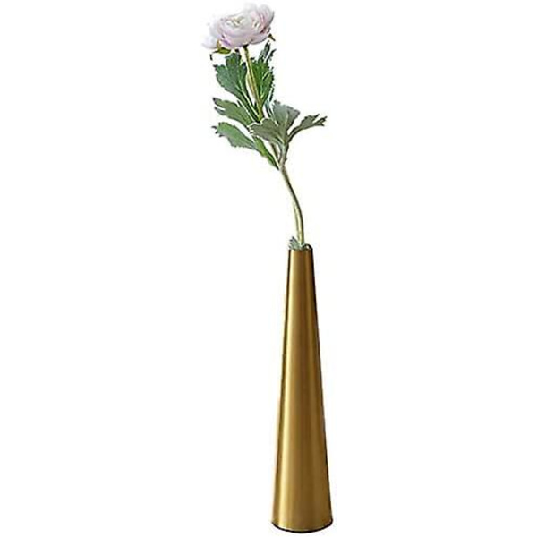 Liten gullmetall konisk vase til bryllupsborddekorasjon