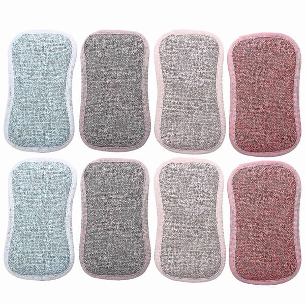 Mikrofiber Dubbelsidig Disksvamp, 8-pack Diskrengöringsmedel