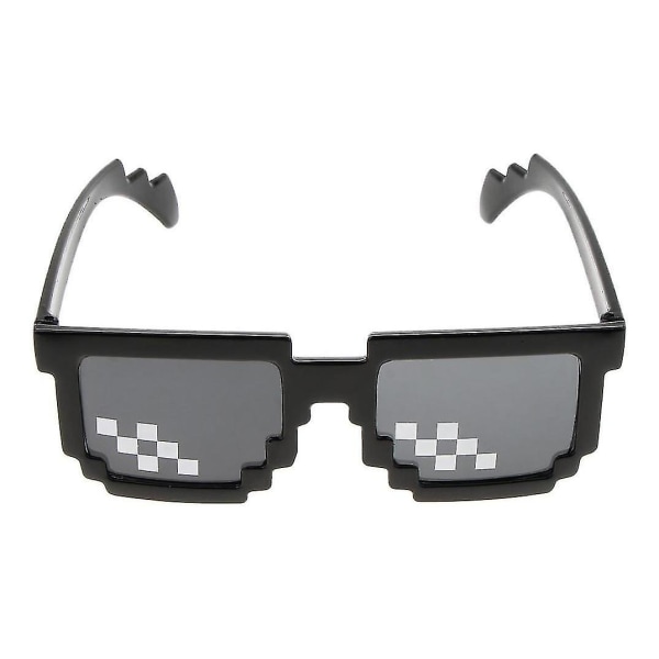 Novelty Pixelated Mosaic Sunglasses For Parties, Weird Birthday Party Prom Selfie Glasses (black)(2pcs)