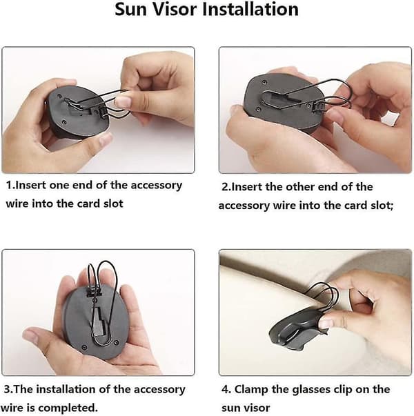 Bilsolbril Klips, Solbril Holder Klips Til Visir Og Ventilationsåbninger, Pladsbesparende Glas Klips, 2 Pak Sort