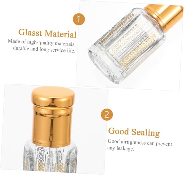 6st 6ml Glas Eterisk Olja Rollerflaskor Tomma Parfym Roll-on Behållare