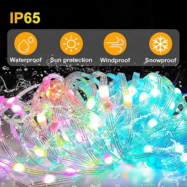 10m LED-repgarland för utomhusbruk, mångfärgad repgarland för inomhusbruk med fjärrkontroll, vattentät. 10 meters 100 lights