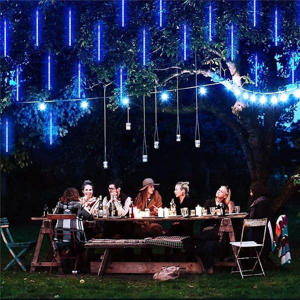 Solcelle Meteor Regn Lys 50cm 8 Rør 288leds