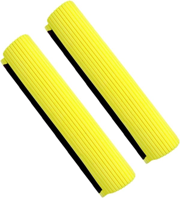 2 stk. universell svampmopphodeerstatning, 38 cm gul rullesvamprefill for flisegulv