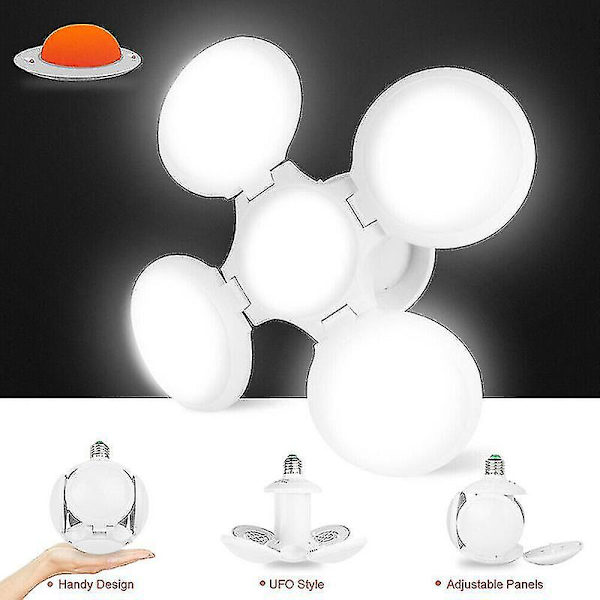 Super Lys LED Pære Deformerbar Garasje Taklampe E27 40w Fotball UFO Lampe