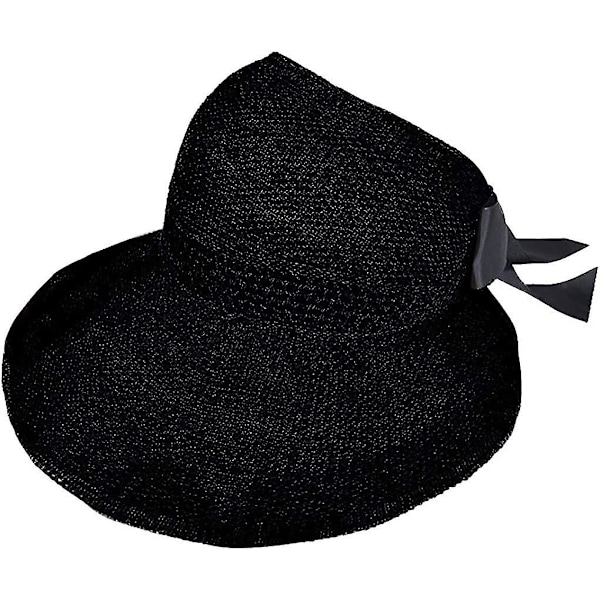 Solskyddande Halmhatt för Kvinnor, Bredbrättad Strandhatt, Solvisir, Bucket Cap, Boonie Solhatt