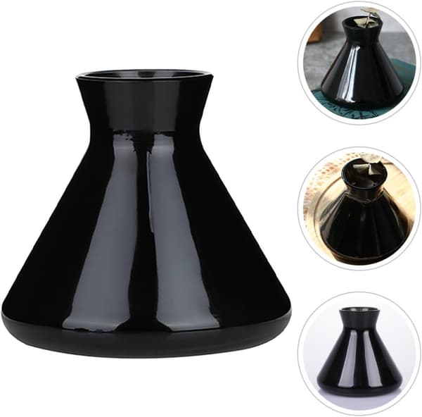 Nordisk stil glas aromaterapi diffuser flaske parfumebeholder sort klokkeform