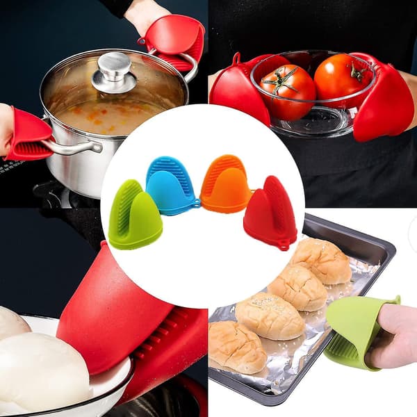 4 Par Mini Ugnvantar, Silikon Värmeisolerande Ugnvantar, för Kök Matlagning Present