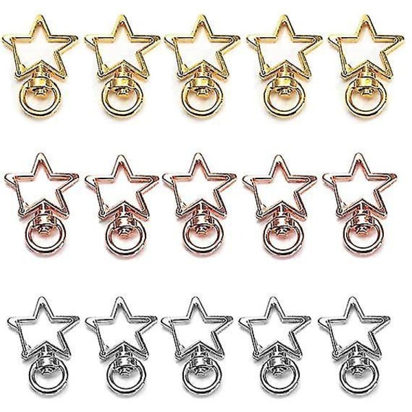 Alloy Star Keychain Spring Snap Clip Hanging Buckle Ring