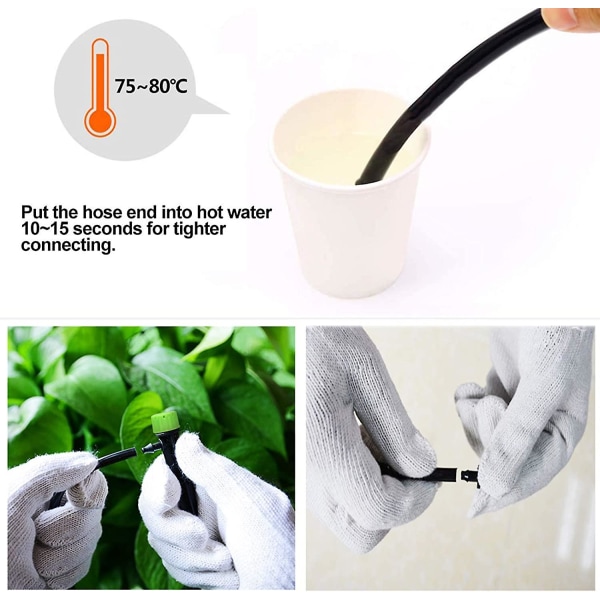 100 st Micro Droppbevattningssprinkler, 360 Grader 8 Hål Vattenflödesbevattningsutsläpp för 1/4