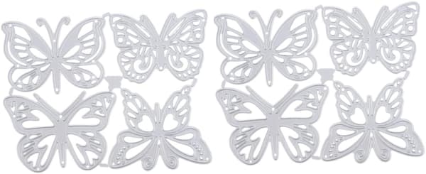 8 st silverfjärilsformade skärformar i kolstål för DIY