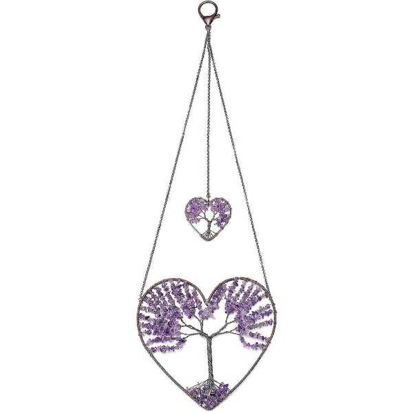 Amethyst Heart Tree Of Life Dream Catcher