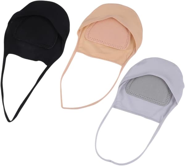 3 par usynlige sokker for kvinner med elastisk stropp bak, sklisikre forfotputer med grunn munn