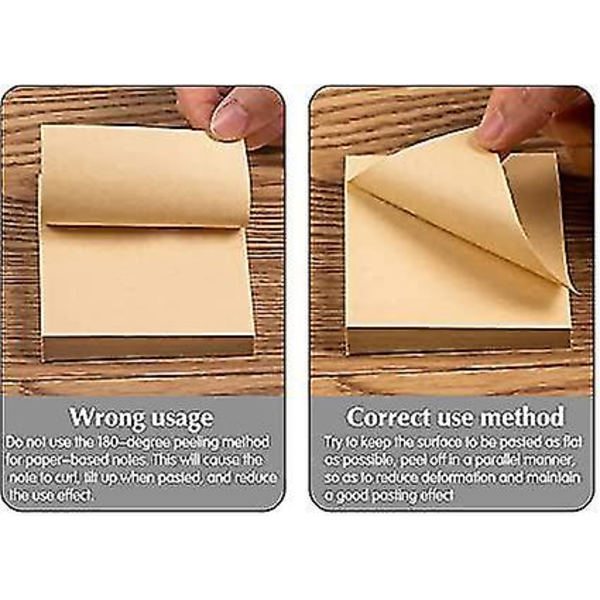 6 stk. Linjerede Sticky Notes 80 Ark Hvide Kraft Notes