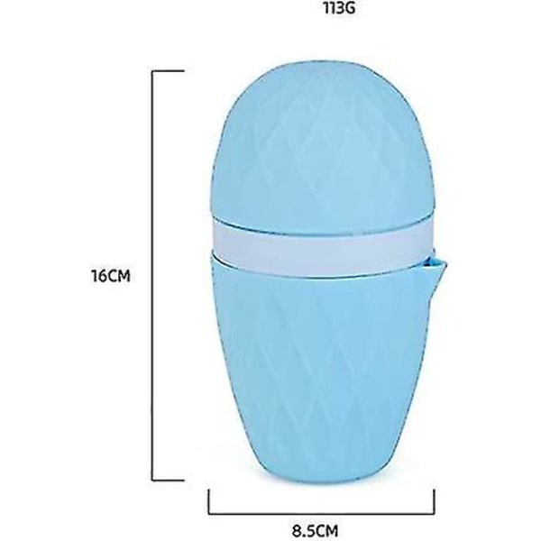 Manuell Fruktpresse Sitronpresser Sitron Lime Appelsinpresse Håndfruktpresse Med Beholder Blå (1 stk)