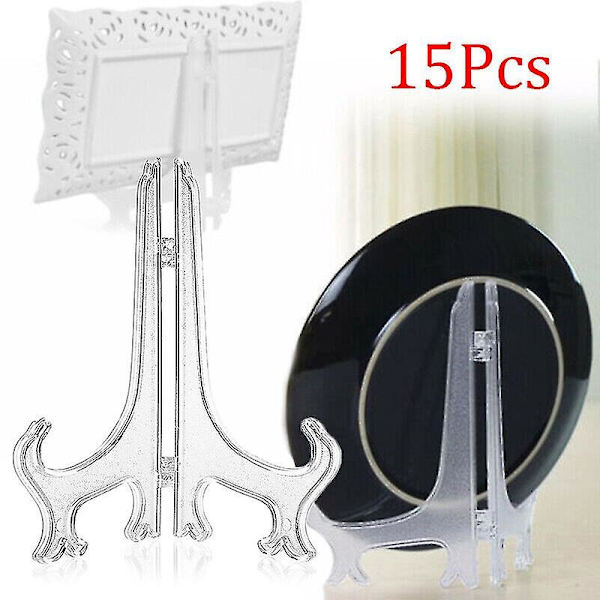 Klar Plade Display Easel Stativ Billede Plastik Holdere Ramme Pris Holder (15 stk)