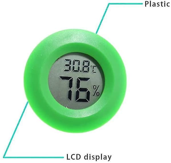 Mini Praktisk Digital Inomhus Rund Termometer Hygrometer Rumstemperatur