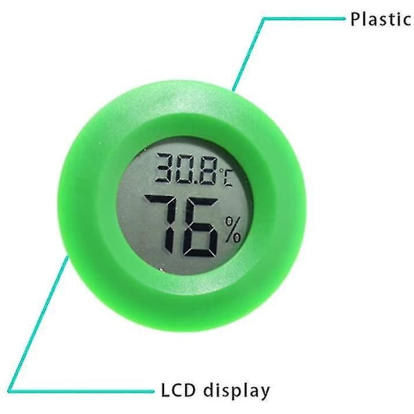 Mini praktisk digitalt indendørs rundt termometer Hygrometer Rumtemperatur