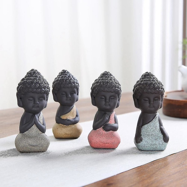 Keramisk Buddha-statue Meditasjonsfigur, For Te-brett Kjæledyr
