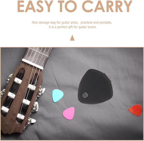 Bærbar gitarplekterholder Plectrum-veske laget av solid syntetisk materiale