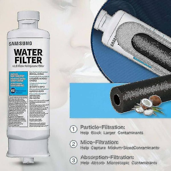 3 Pakkia Jääkaapin Vedensuodattimia Samsung Da97-17376b Haf-qin Da97-08006c Laadukas Haoyi-yuhao