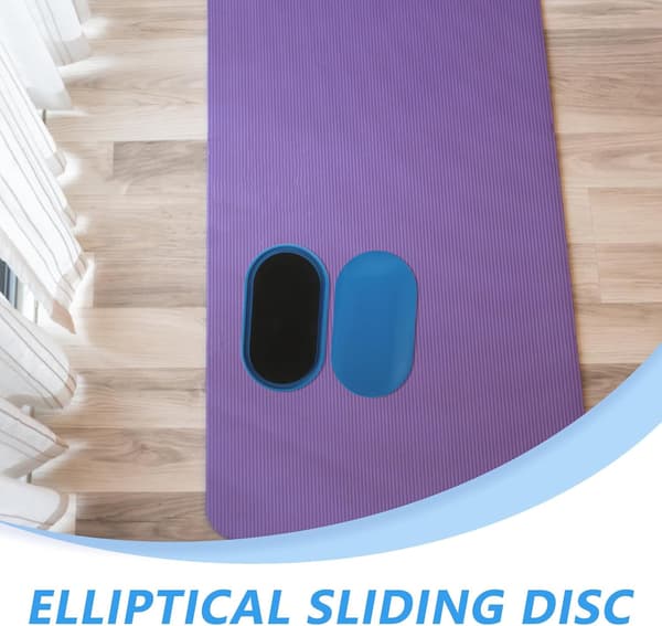 2 stk. treningsglidere for trening, blå elliptiske glideskiver