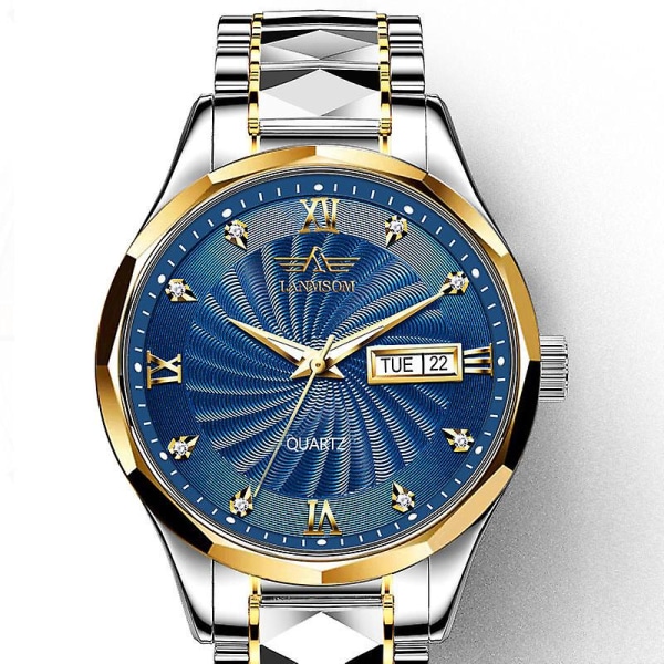 Watch Kalender Quartz Watch Automatisk Icke-mekanisk watch Diamond Watch Armband Male ls003 black bottom golden edge