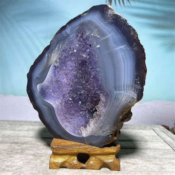 Amethyst Natursten Krystal Healing Geode Druzy Ædelstene