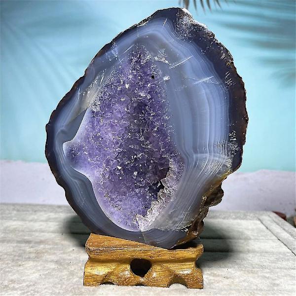 Ametist Natursten Kristall Healing Geode Druzy Ädelstenar