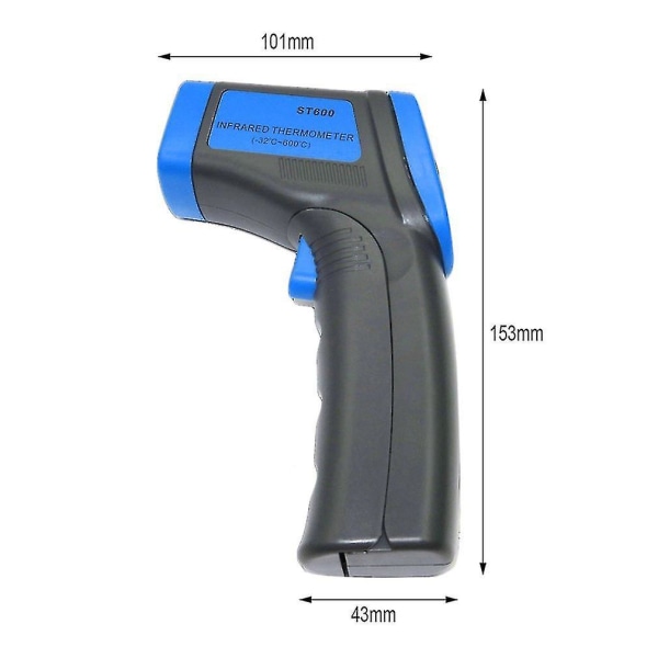 Digital ST+600 Infrarød Termometer LCD Temp Meter Gun