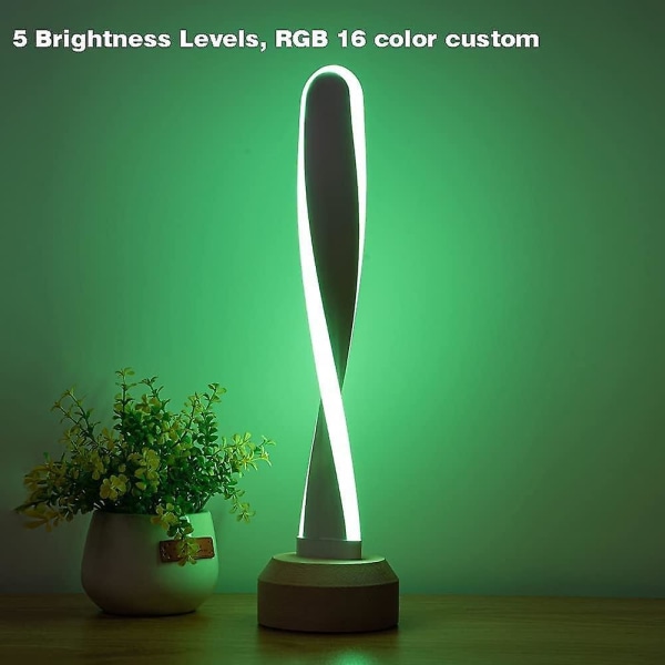 Bordlampe Rgb Træ 16 Farveomdannelse Naturlig