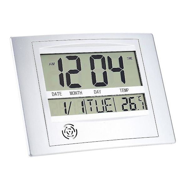 Ts-h129y Digital LCD Väggklocka med Temperatur för Hemmet och Kontoret