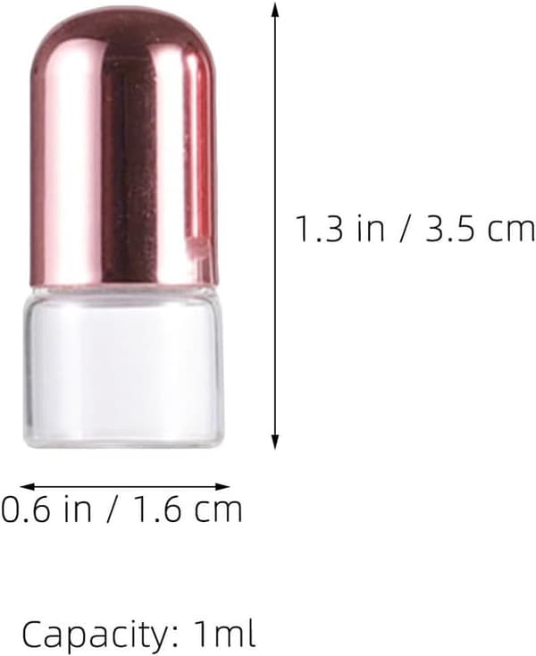 20 st Mini Påfyllningsbara Glas Eterisk Olja Rollerflaskor Parfym Rollerflasklock för Rese Aromaterapi