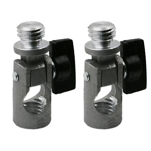 Vinkelstativ i aluminiumlegering, roterende nivåer, stang, universell adapter, dobbel skråjusteringsbrakett (2 stk, sølv)