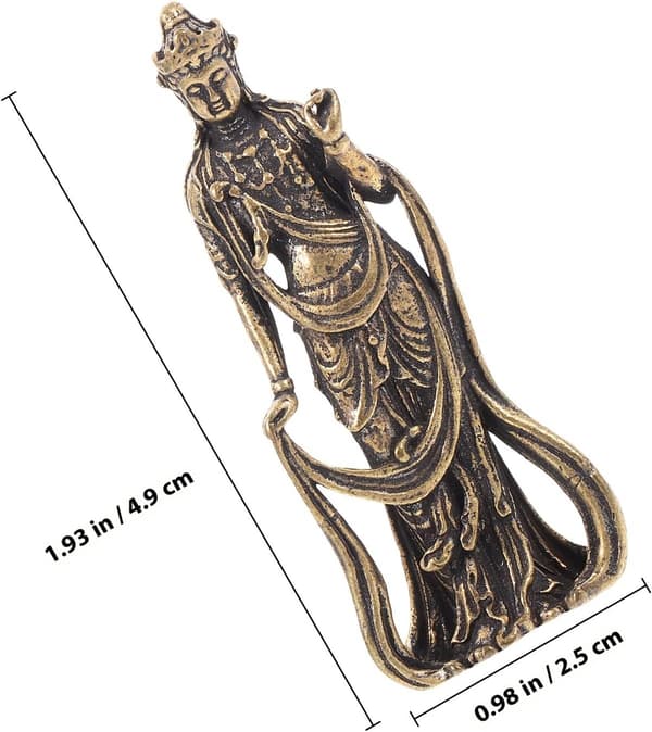 Messing Bodhisattva-statue for hjemmekontordekorasjon Antikk stil messingpynt
