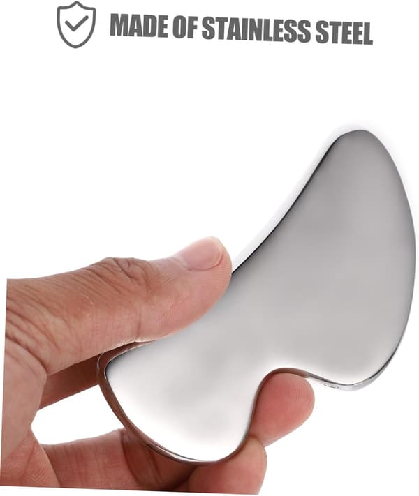 Ansigtskraber i rustfrit stål Gua Sha-bræt Skønhedsapparat Ansigtsrulle Massager