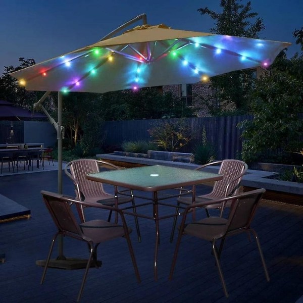 Solcelled Hageparasoll Lys Utendørs 104leds Fe Lysstreng Vanntett