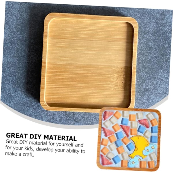 DIY Mosaikunderlägg Kit Fyrkantigt Handgjort Hantverksmaterial Set för Pojkar och Flickor Vuxna