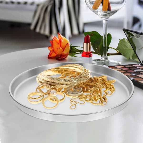 Matserveringsbrett Oppbevaringsfat 30 cm Diameter Rustfritt Stål Premium Multifunksjonelt