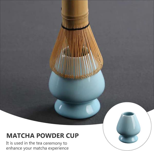 Keramisk japansk stil Matcha vispholder Matcha pulverkopp Solid og trygg å bruke